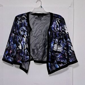 A Catherine's Black Label Plus Women's Cropped Shrug Artsy Metallic Cocktail 24